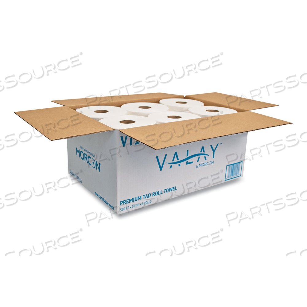 10 INCH TAD ROLL TOWELS, 1-PLY, 10" X 550 FT, WHITE/CARTON by Morcon Tissue 10 INCH TAD ROLL TOWELS, 1-PLY, 10" X 550 FT, WHITE/CARTON by Morcon Tissue