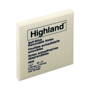 SELF-STICK NOTES, 3" X 3", YELLOW, 100 SHEETS/PAD, 12 PADS/PACK by Highland