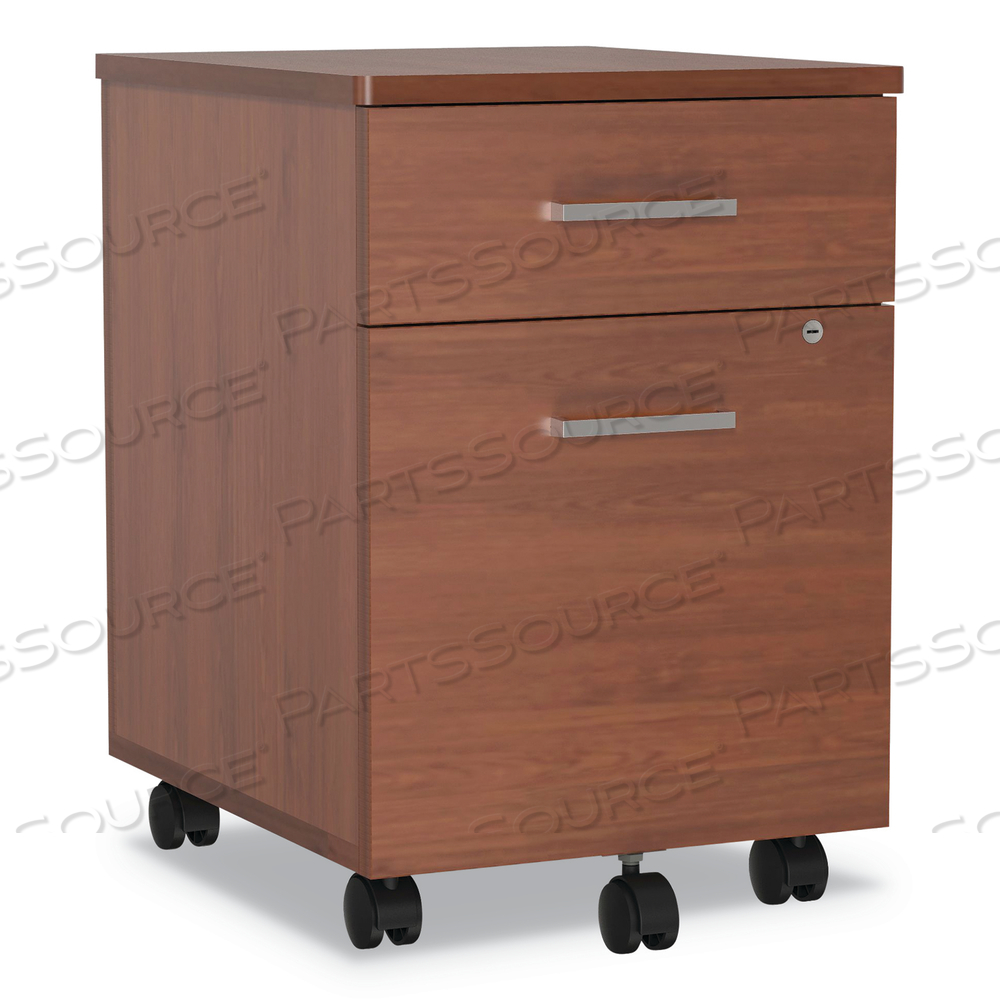 TRENTO LINE MOBILE PEDESTAL FILE, LEFT OR RIGHT, 2-DRAWERS: BOX/FILE, LEGAL/LETTER, CHERRY, 16.5" X 19.75" X 23.63" by Linea Italia Inc
