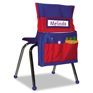 CHAIRBACK BUDDY POCKET CHART, 7 POCKETS, 15 X 19, BLUE/RED by Carson-Dellosa Publishing