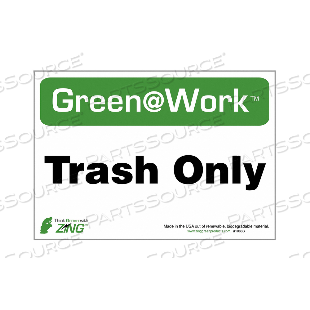 SOCIAL DISTANCING ADHSVE SIGN 7X10IN PK5 by ZING Green Safety Products
