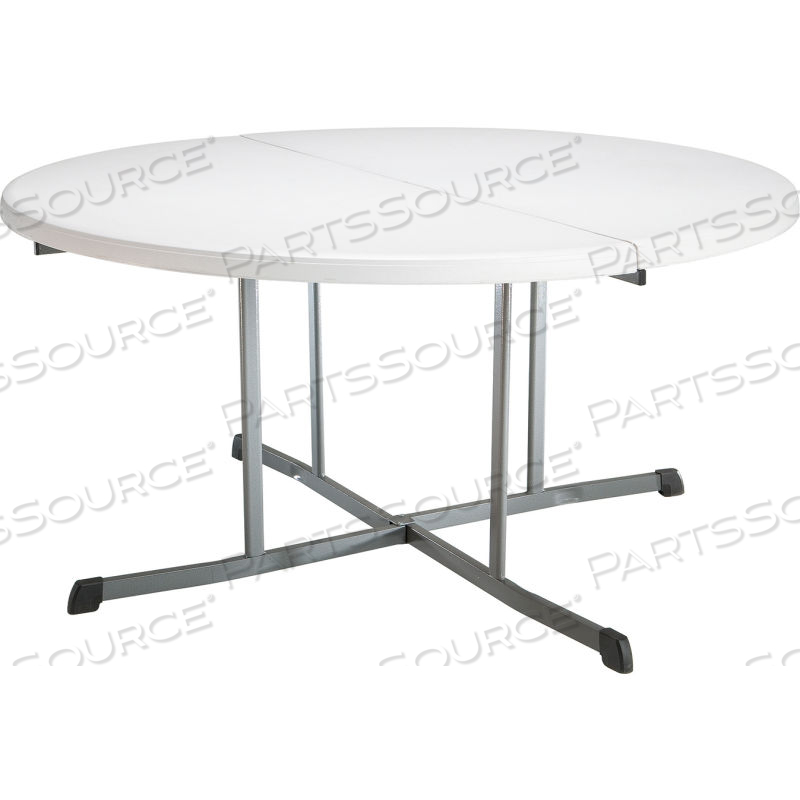 60" ROUND PORTABLE FOLD-IN-HALF PLASTIC TABLE, WHITE by Lifetime Products