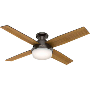 52" DEMPSEY LOW PROFILE CEILING FAN WITH LIGHT AND HANDHELD REMOTE - NOBLE BRONZE by Hunter Fan Co. / Casablanca Fand Co. 52" DEMPSEY LOW PROFILE CEILING FAN WITH LIGHT AND HANDHELD REMOTE - NOBLE BRONZE by Hunter Fan Co. / Casablanca Fand Co.