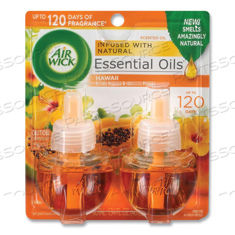 SCENTED OIL TWIN REFILL, HAWAI'I EXOTIC PAPAYA/HIBISCUS FLOWER, 0.67 OZ by Air Wick