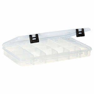 PROLATCH STOWAWAY 4-24 ADJUSTABLE COMPARTMENT BOX, 14"W X 9"D X 1-7/8"H, CLEAR by Plano Molding PROLATCH STOWAWAY 4-24 ADJUSTABLE COMPARTMENT BOX, 14"W X 9"D X 1-7/8"H, CLEAR by Plano Molding