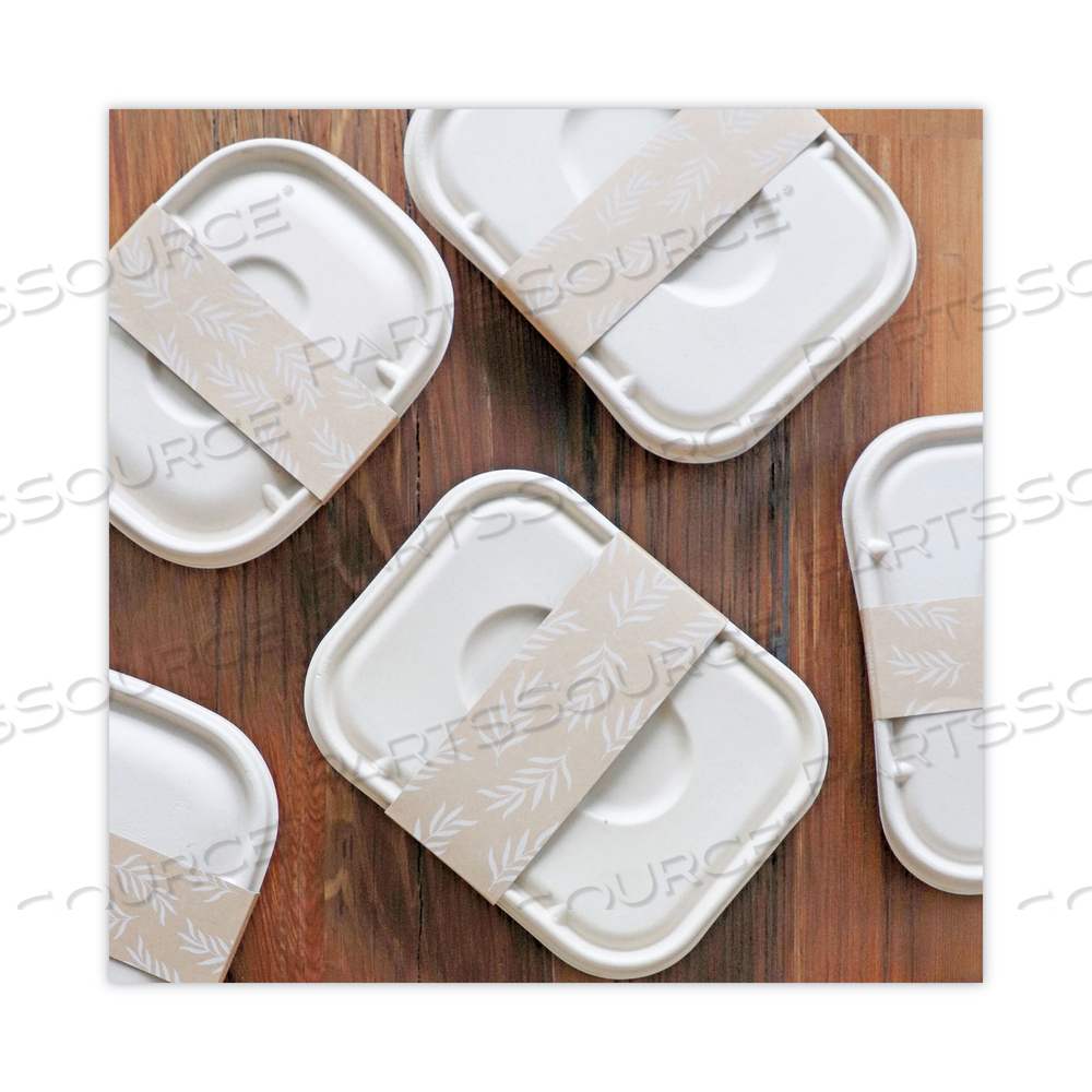 FIBER CONTAINER SLEEVES, WORLD CENTRIC LEAF DESIGN, 7.5" X 10" X 3.25", NATURAL, PAPER by World Centric