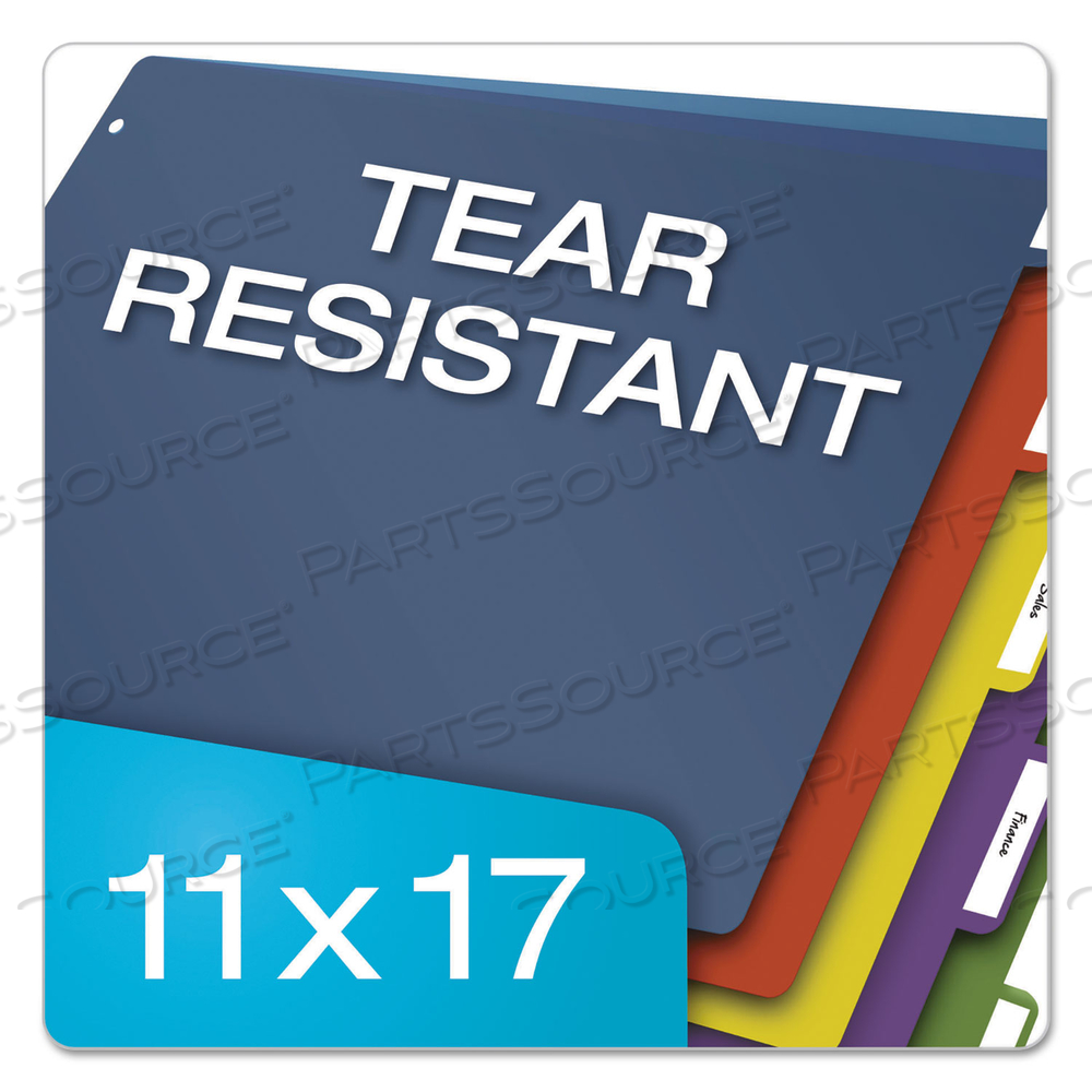 TABLOID-SIZE POLY INDEX DIVIDER, 5-TAB, 11 X 17, ASSORTED, 1 SET by Cardinal TABLOID-SIZE POLY INDEX DIVIDER, 5-TAB, 11 X 17, ASSORTED, 1 SET by Cardinal