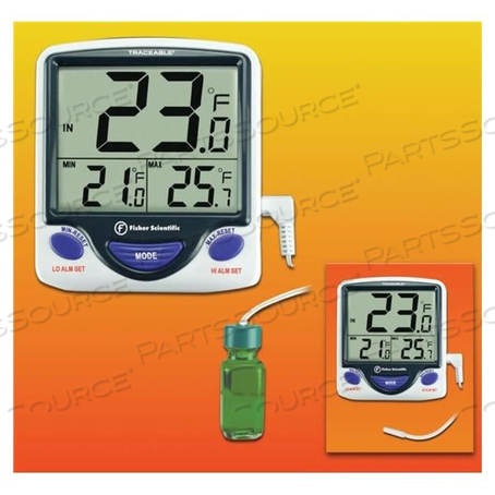 FREEZER VACCINE PROBE THERMOMETER, ABS PLASTIC, JUMBO DIGITAL, WALL, -58 TO 158 DEG F, +/-1 DEG C by Fisher Healthcare