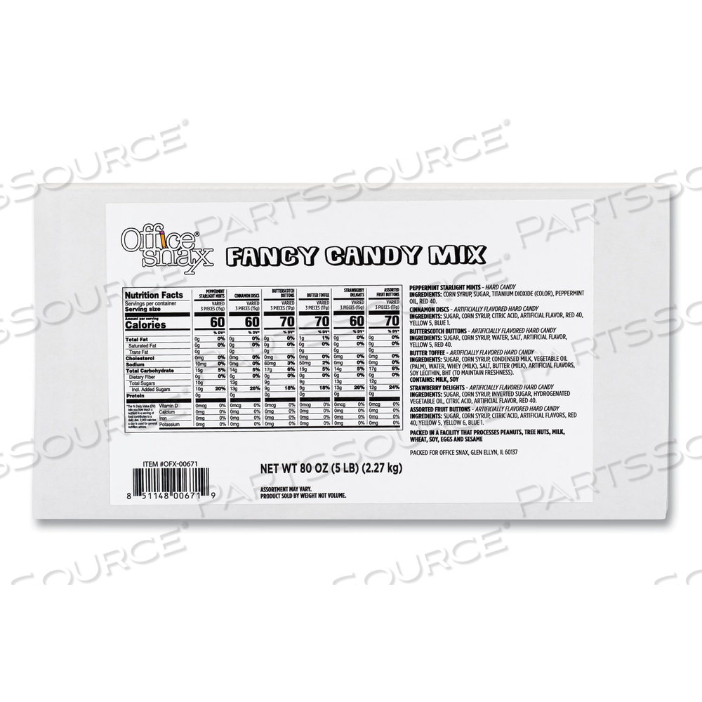 CANDY ASSORTMENTS, FANCY CANDY MIX, 5 LB CARTON by Office Snax