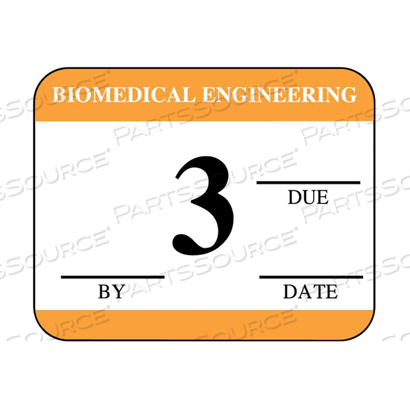 INSPECTION LABEL,3, 1-1/4 IN W X 1 IN H, ORANGE, SYNTHETIC PAPER by United Ad Label