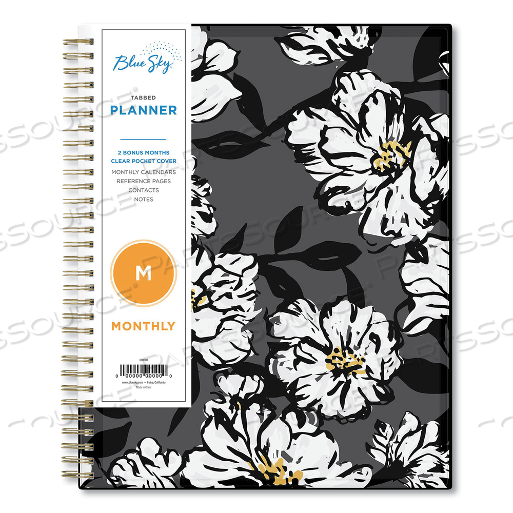 BACCARA DARK MONTHLY PLANNER, BACCARA DARK FLORAL ARTWORK, 10 X 8, GRAY/BLACK/GOLD COVER, 2023 by Blue Sky BACCARA DARK MONTHLY PLANNER, BACCARA DARK FLORAL ARTWORK, 10 X 8, GRAY/BLACK/GOLD COVER, 2023 by Blue Sky