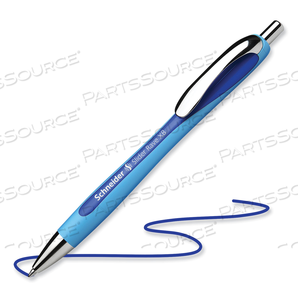 SLIDER RAVE XB BALLPOINT PEN, RETRACTABLE, EXTRA-BOLD 1.4 MM, BLUE INK, BLUE/LIGHT BLUE BARREL by Schneider
