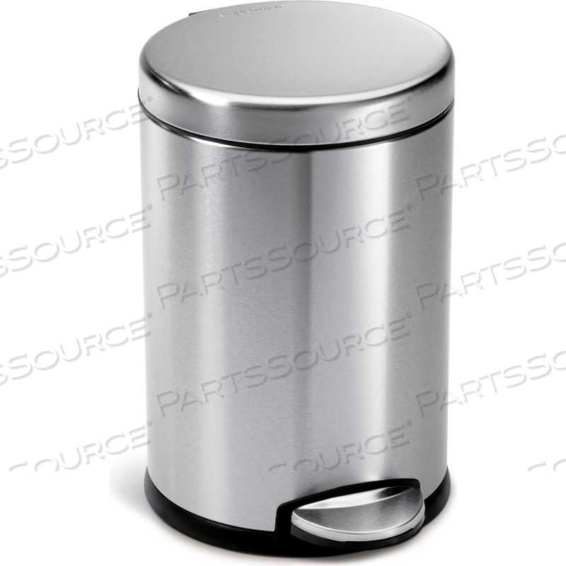 MINI ROUND STEP CAN - 1-1/5 GALLON BRUSHED SS by Simplehuman MINI ROUND STEP CAN - 1-1/5 GALLON BRUSHED SS by Simplehuman