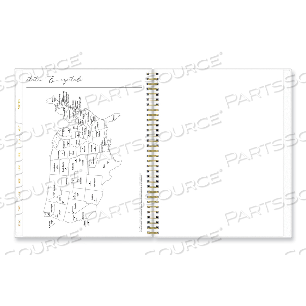 LIFE NOTE-IT LEAH WEEKLY/MONTHLY NOTES PLANNER, FLORAL ARTWORK, 11 X 8.5, GRAY/PINK/WHITE COVER, 12-MONTH (JAN TO DEC): 2024 by Blue Sky