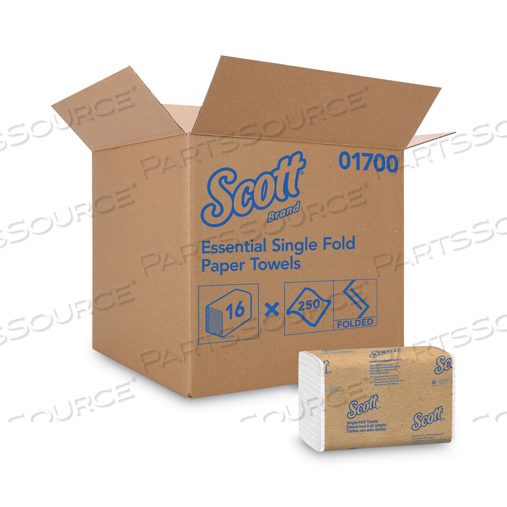 ESSENTIAL SINGLE-FOLD TOWELS, ABSORBENCY POCKETS, 9.3 X 10.5 by Scott ESSENTIAL SINGLE-FOLD TOWELS, ABSORBENCY POCKETS, 9.3 X 10.5 by Scott