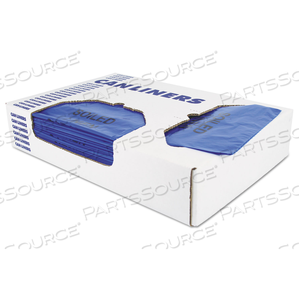 HEALTHCARE BIOHAZARD PRINTED CAN LINERS, 20-30 GAL, 1.3 MIL, 30" X 43", BLUE by Heritage