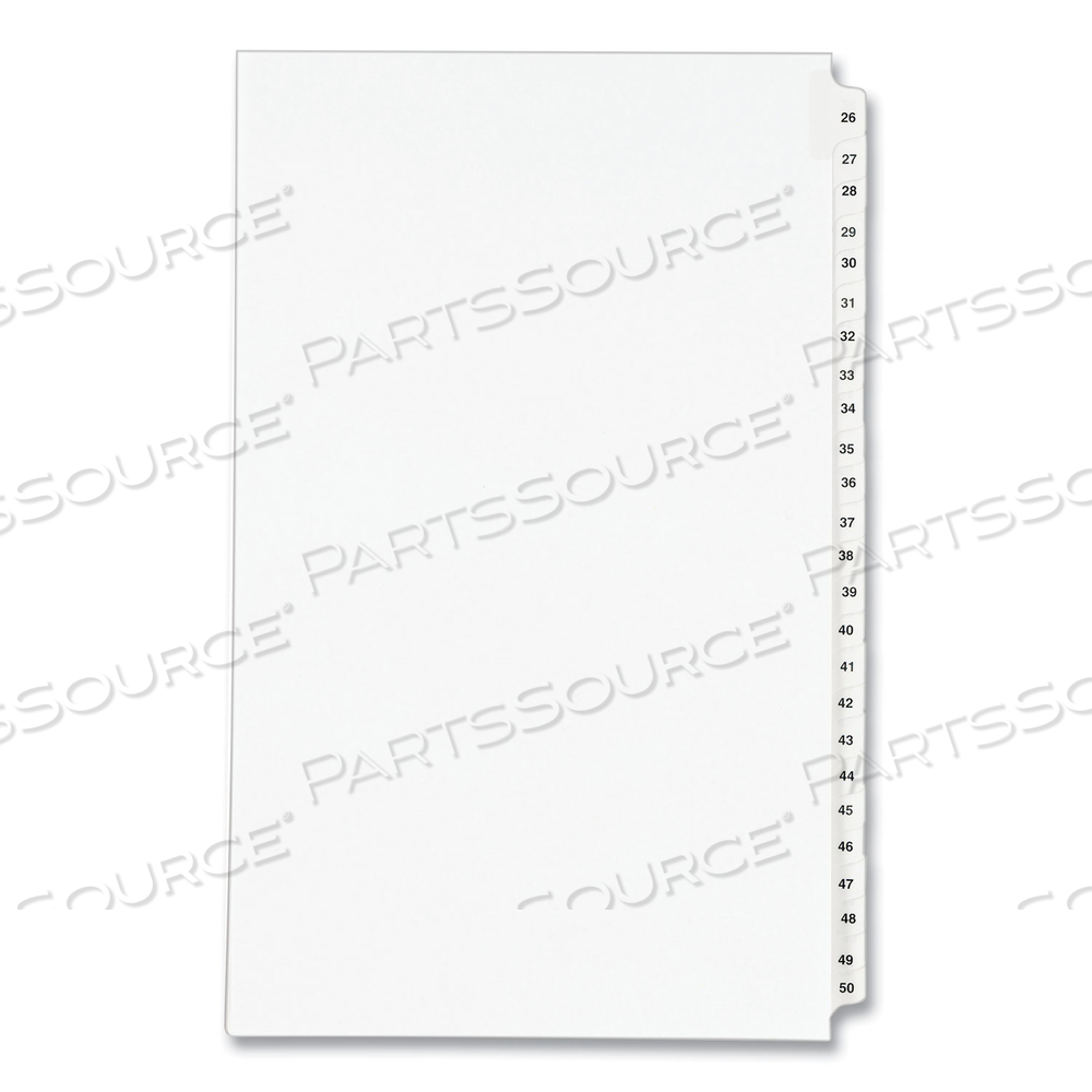 PREPRINTED LEGAL EXHIBIT SIDE TAB INDEX DIVIDERS, AVERY STYLE, 25-TAB, 26 TO 50, 14 X 8.5, WHITE, 1 SET, (1431) by Avery