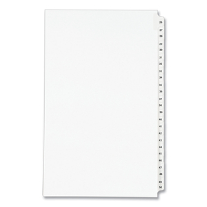 PREPRINTED LEGAL EXHIBIT SIDE TAB INDEX DIVIDERS, AVERY STYLE, 25-TAB, 26 TO 50, 14 X 8.5, WHITE, 1 SET, (1431) by Avery PREPRINTED LEGAL EXHIBIT SIDE TAB INDEX DIVIDERS, AVERY STYLE, 25-TAB, 26 TO 50, 14 X 8.5, WHITE, 1 SET, (1431) by Avery