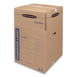 SMOOTHMOVE WARDROBE BOX, REGULAR SLOTTED CONTAINER (RSC), 24" X 24" X 40", BROWN/BLUE, 3/CARTON by Bankers Box SMOOTHMOVE WARDROBE BOX, REGULAR SLOTTED CONTAINER (RSC), 24" X 24" X 40", BROWN/BLUE, 3/CARTON by Bankers Box