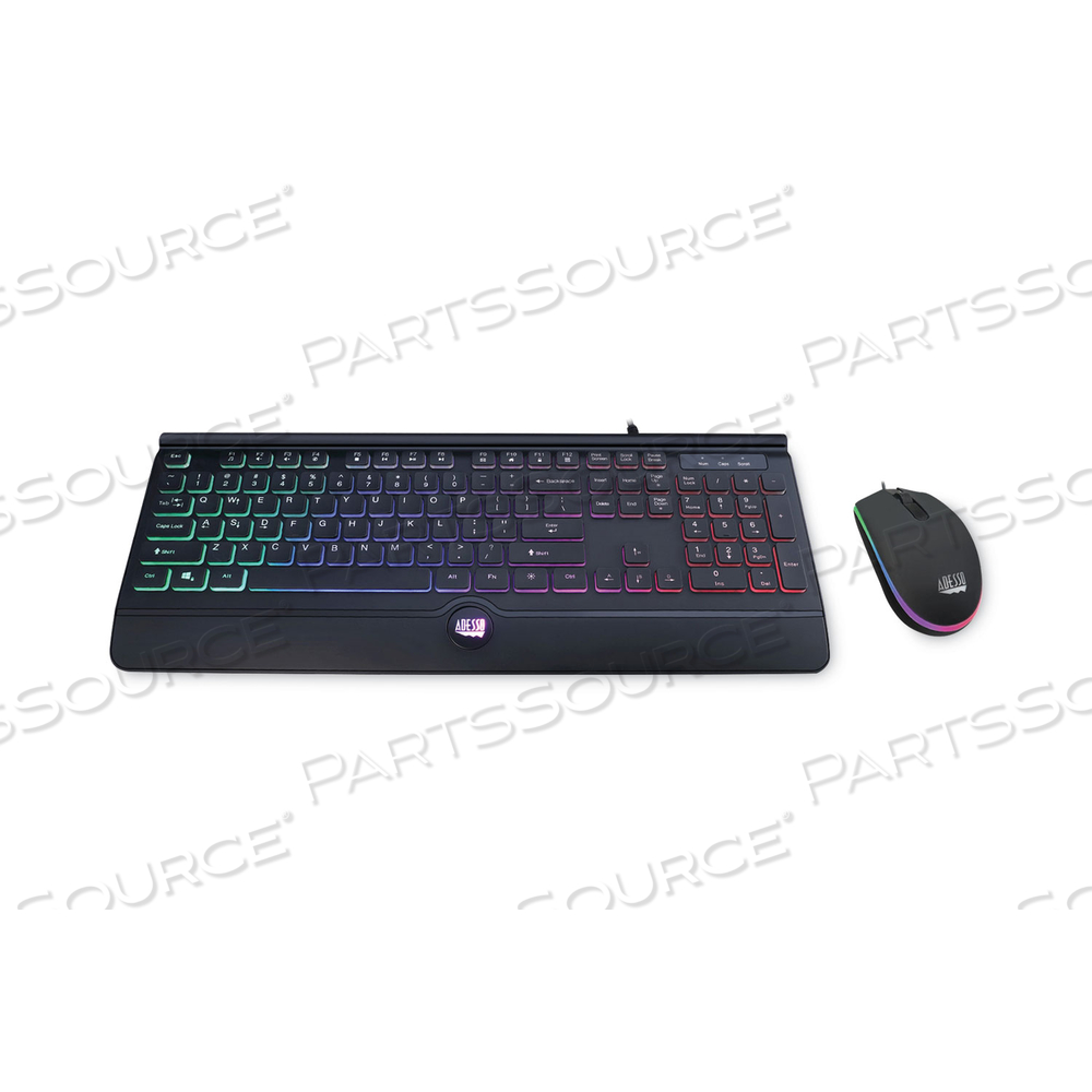 BACKLIT GAMING KEYBOARD AND MOUSE COMBO, USB, BLACK by Adesso, Inc. BACKLIT GAMING KEYBOARD AND MOUSE COMBO, USB, BLACK by Adesso, Inc.