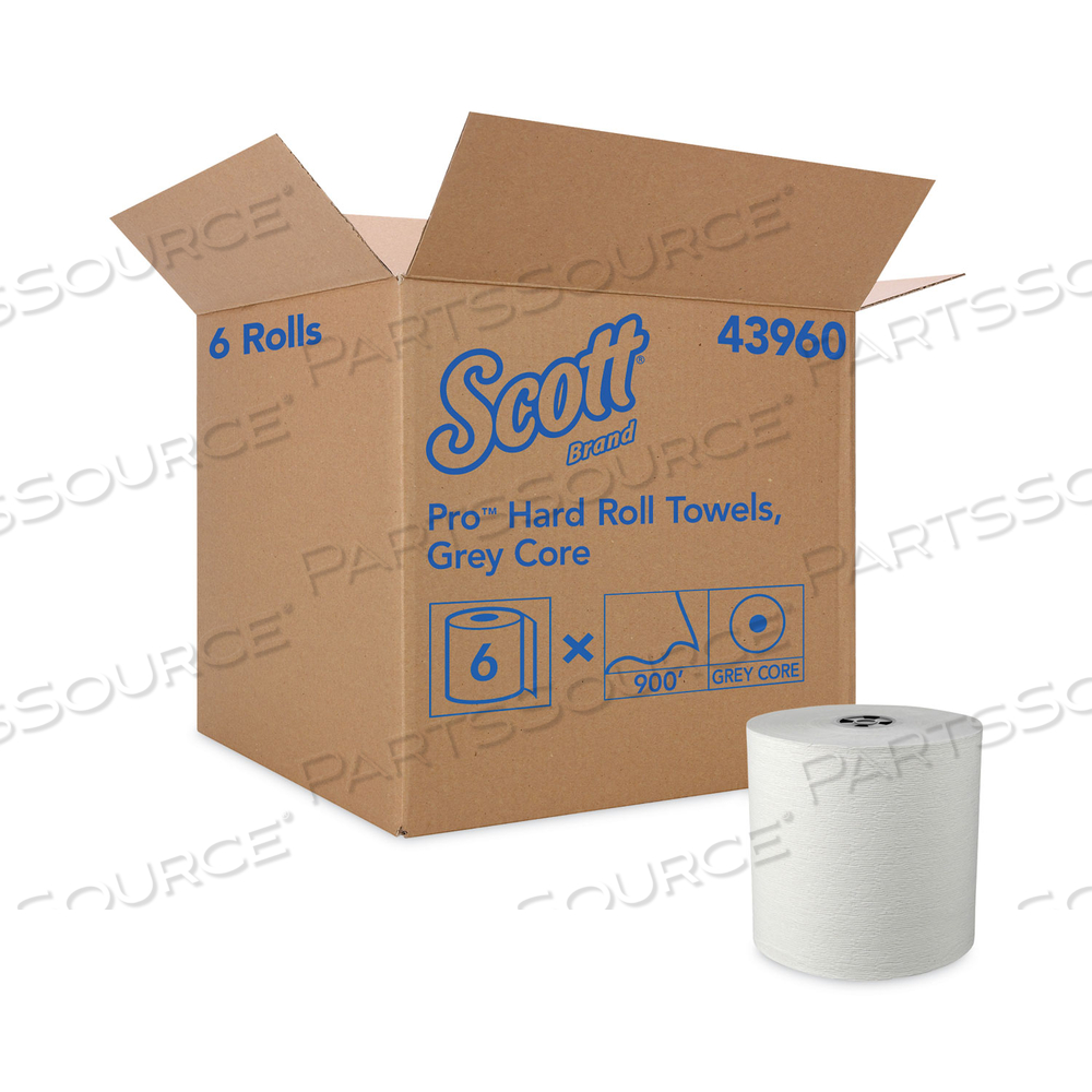 PRO HARD ROLL PAPER TOWELS WITH ABSORBENCY POCKETS, FOR SCOTT PRO DISPENSER, GRAY CORE ONLY, 7.5" X 900 FT/CARTON by Scott