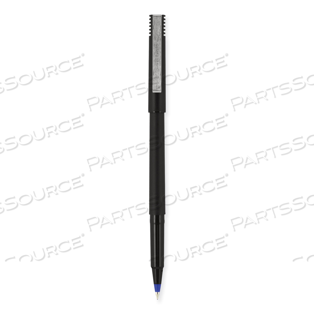ROLLER BALL PEN, STICK, MICRO 0.5 MM, BLUE INK, BLACK BARREL by Uni-Ball