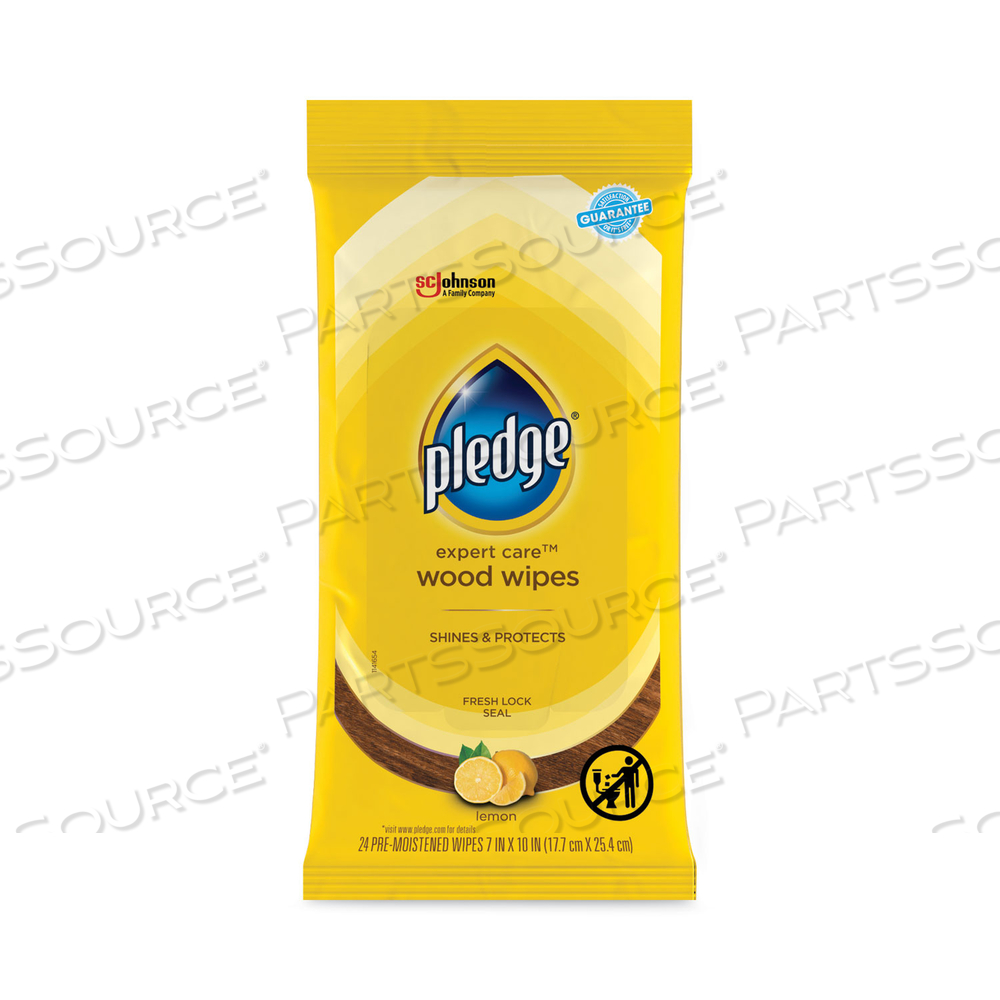 LEMON SCENT WET WIPES, CLOTH, 7 X 10, WHITE by Pledge LEMON SCENT WET WIPES, CLOTH, 7 X 10, WHITE by Pledge