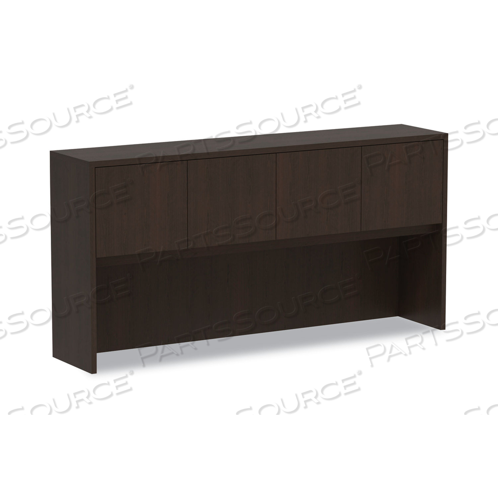 ALERA VALENCIA SERIES HUTCH WITH DOORS, 4 COMPARTMENTS, 70.63W X 15D X 35.38H, ESPRESSO by Alera