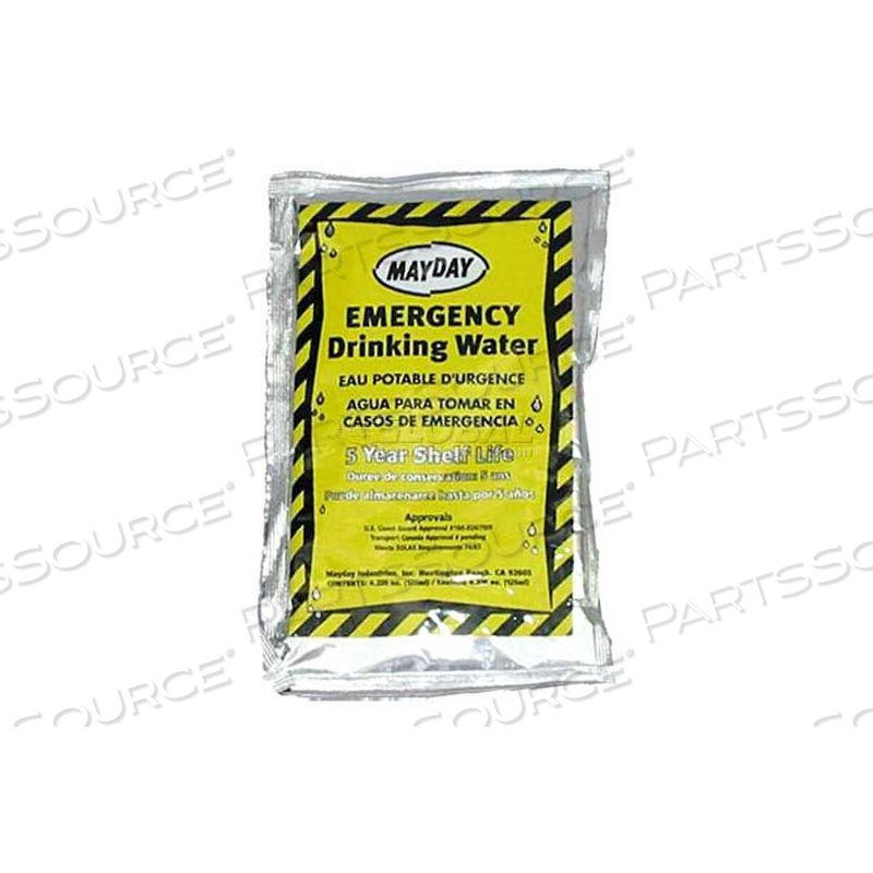 WATER POUCH W/DRINKING CONTAINER, 100 PIECES by Mayday