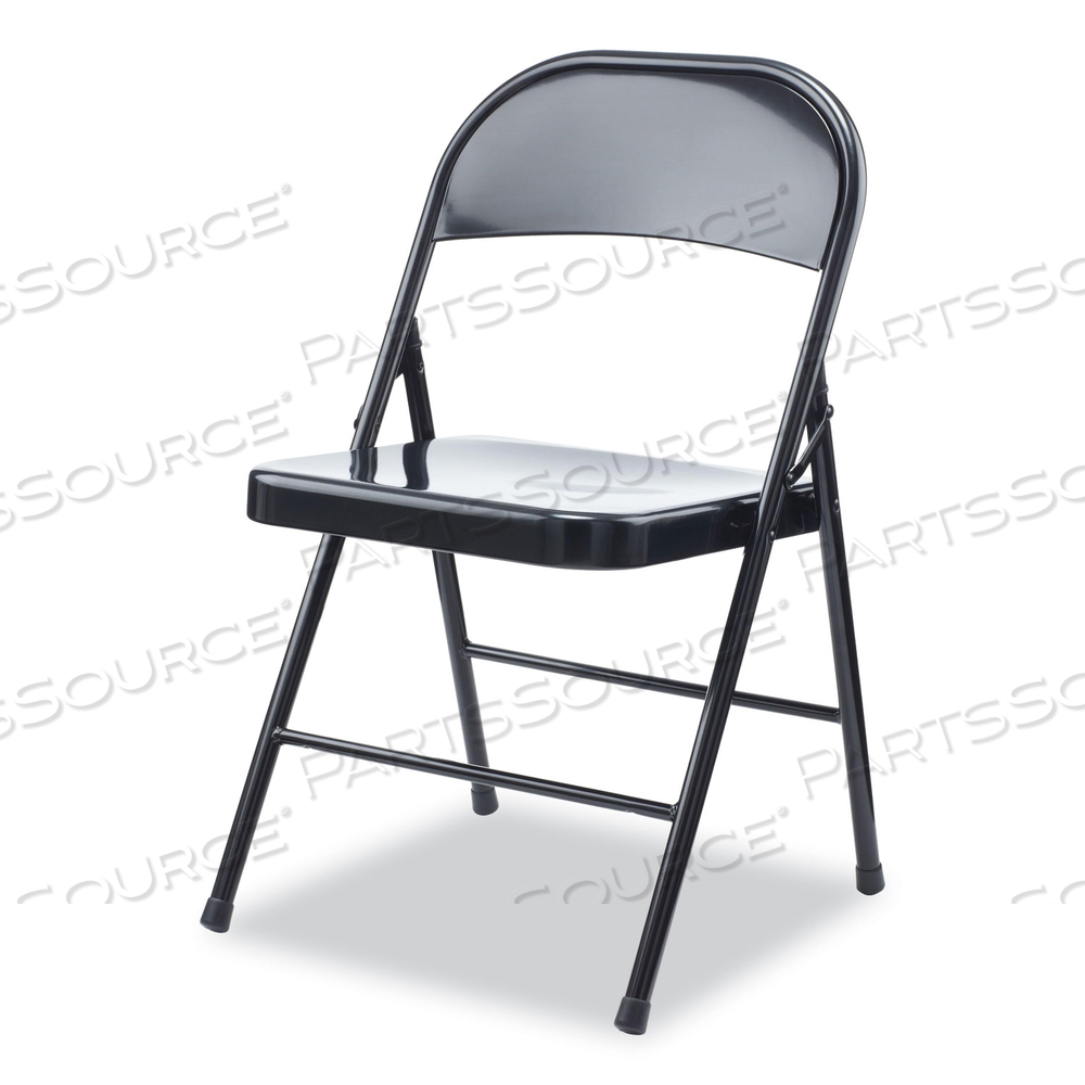 ARMLESS STEEL FOLDING CHAIR, SUPPORTS UP TO 275 LB, BLACK SEAT, BLACK BACK, BLACK BASE by Alera