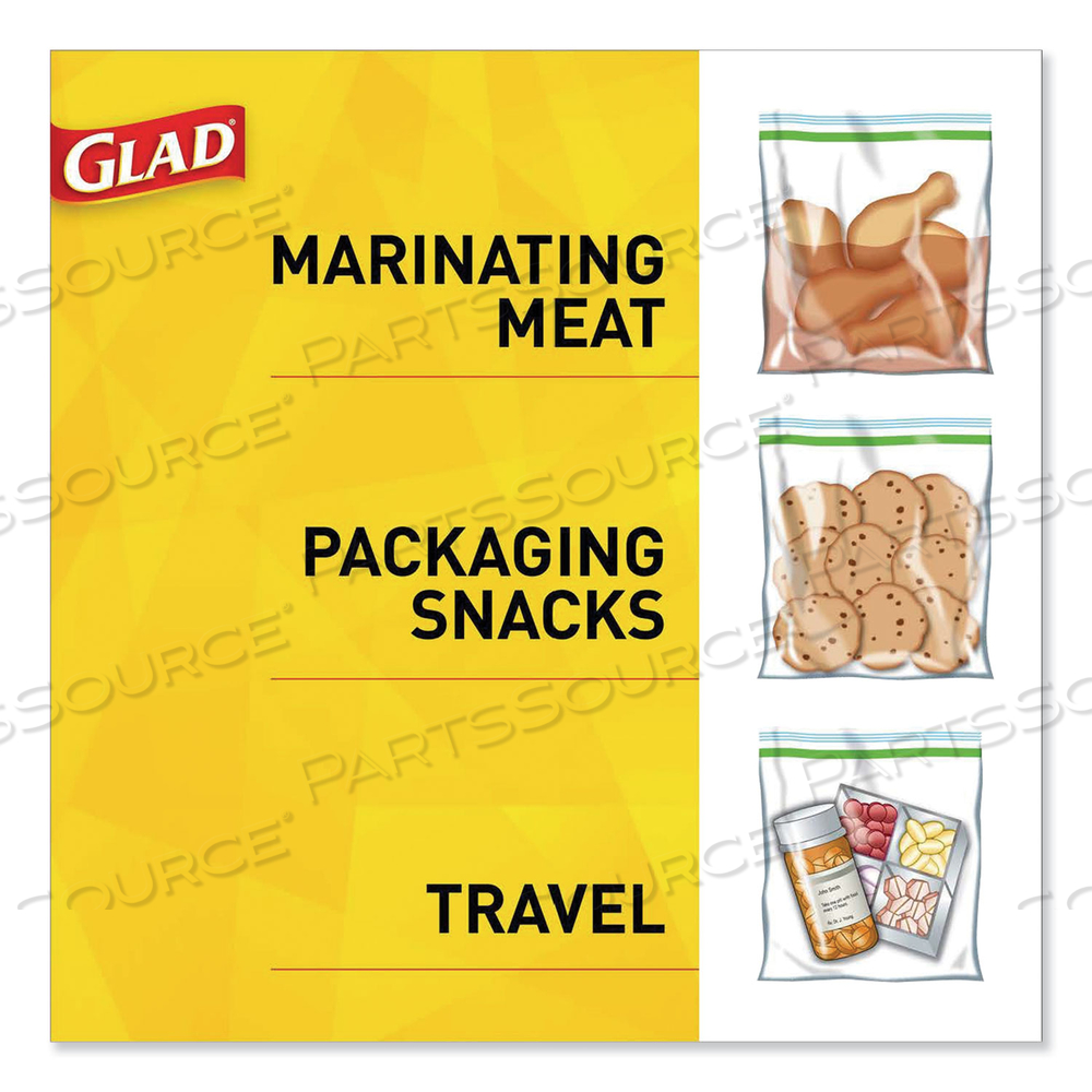 FOLD-TOP SANDWICH BAGS, 6.5" X 5.5", CLEAR by Glad FOLD-TOP SANDWICH BAGS, 6.5" X 5.5", CLEAR by Glad