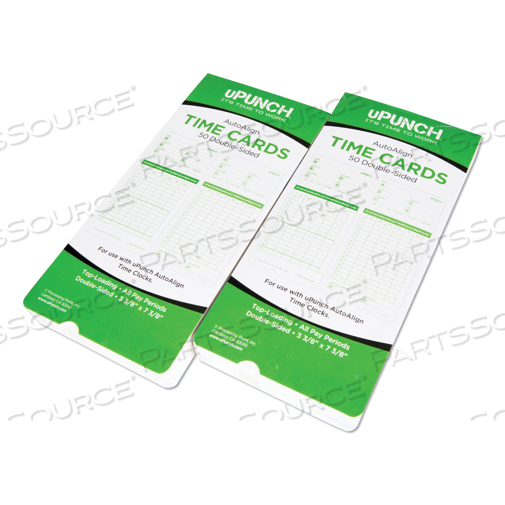 TIME CLOCK CARDS FOR UPUNCH HN1000/HN3000/HN3600, TWO SIDES, 7.5 X 3.5 by uPunch