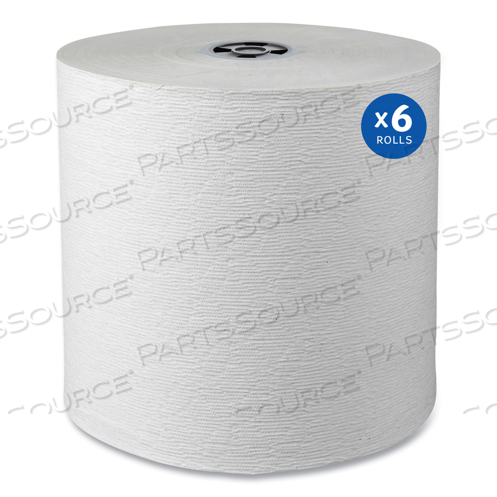HARD ROLL PAPER TOWELS WITH PREMIUM ABSORBENCY POCKETS WITH COLORED CORE, GRAY CORE, 1-PLY, 7.5" X 700 FT, WHITE/CT 