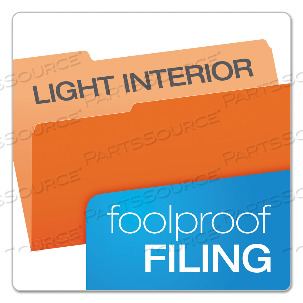 COLORED FILE FOLDERS, 1/3-CUT TABS: ASSORTED, LEGAL SIZE, ORANGE/LIGHT ORANGE by Esselte Pendaflex Corp.