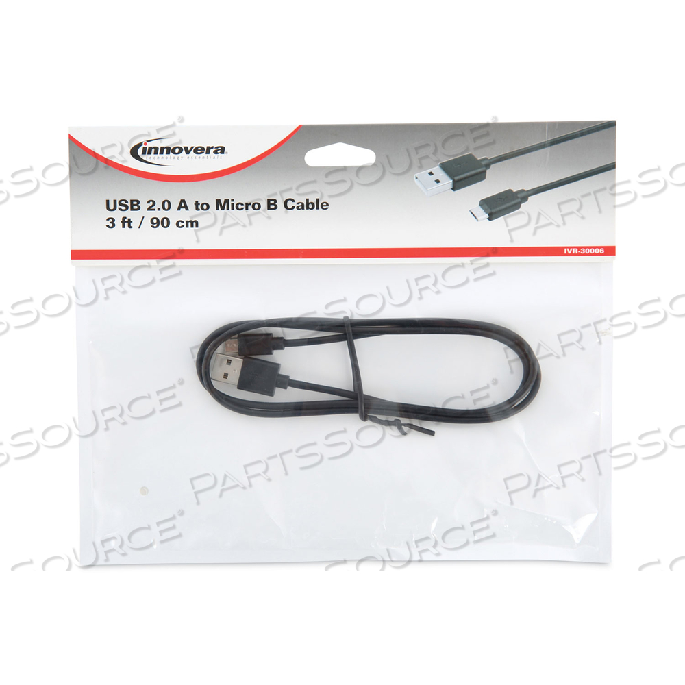 USB TO MICRO USB CABLE, 3FT, BLACK by Innovera USB TO MICRO USB CABLE, 3FT, BLACK by Innovera
