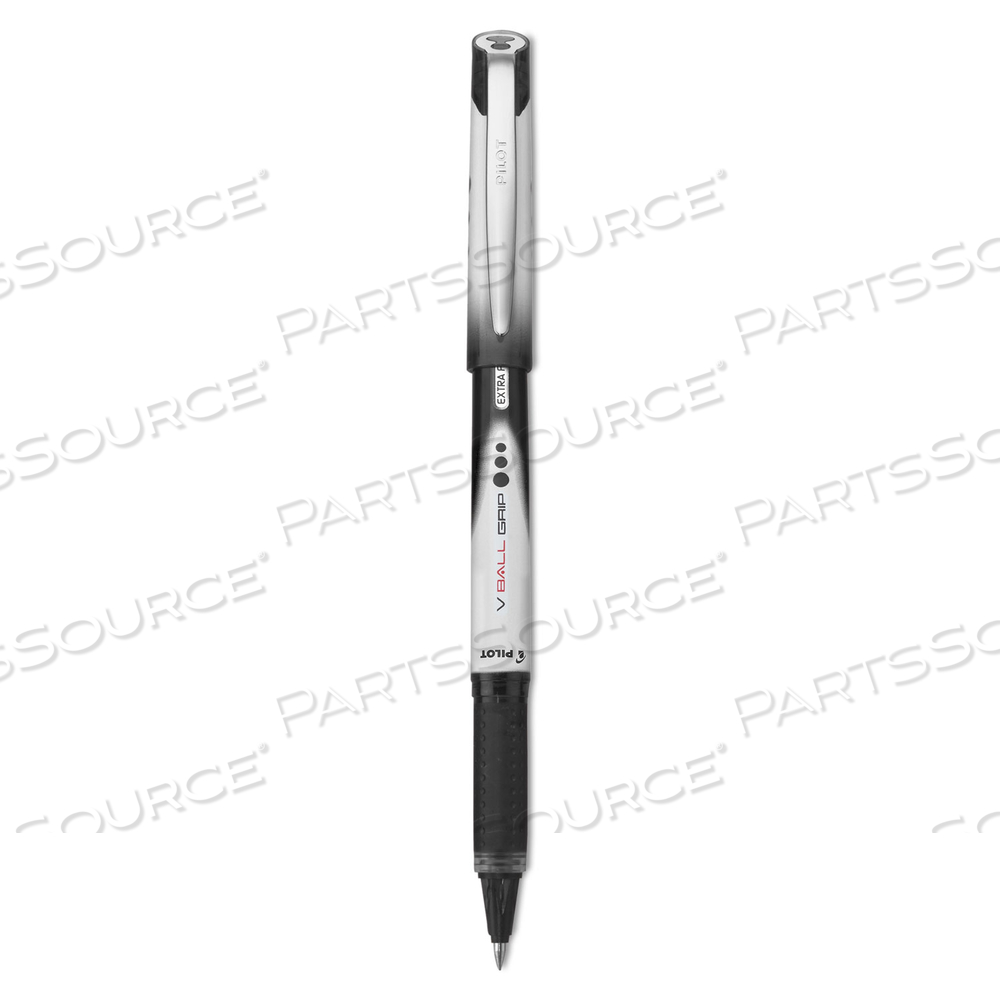 VBALL GRIP LIQUID INK ROLLER BALL PEN, STICK, EXTRA-FINE 0.5 MM, BLACK INK, BLACK/WHITE BARREL by Pilot