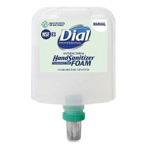 ANTIBACTERIAL FOAMING HAND SANITIZER REFILL FOR DIAL 1700 DISPENSER, 1.2 L REFILL, FRAGRANCE-FREE, 3/CARTON by Dial ANTIBACTERIAL FOAMING HAND SANITIZER REFILL FOR DIAL 1700 DISPENSER, 1.2 L REFILL, FRAGRANCE-FREE, 3/CARTON by Dial