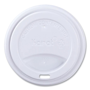 HOT CUP LIDS, FITS 10 OZ TO 24 OZ PAPER HOT CUPS, SIPPER LID, WHITE by Karat HOT CUP LIDS, FITS 10 OZ TO 24 OZ PAPER HOT CUPS, SIPPER LID, WHITE by Karat