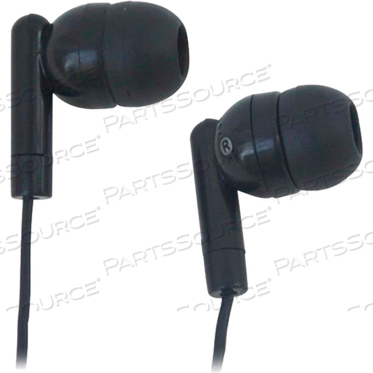 SILICONE EAR BUD HEADPHONES, BLACK by Hamilton & Buhl SILICONE EAR BUD HEADPHONES, BLACK by Hamilton & Buhl