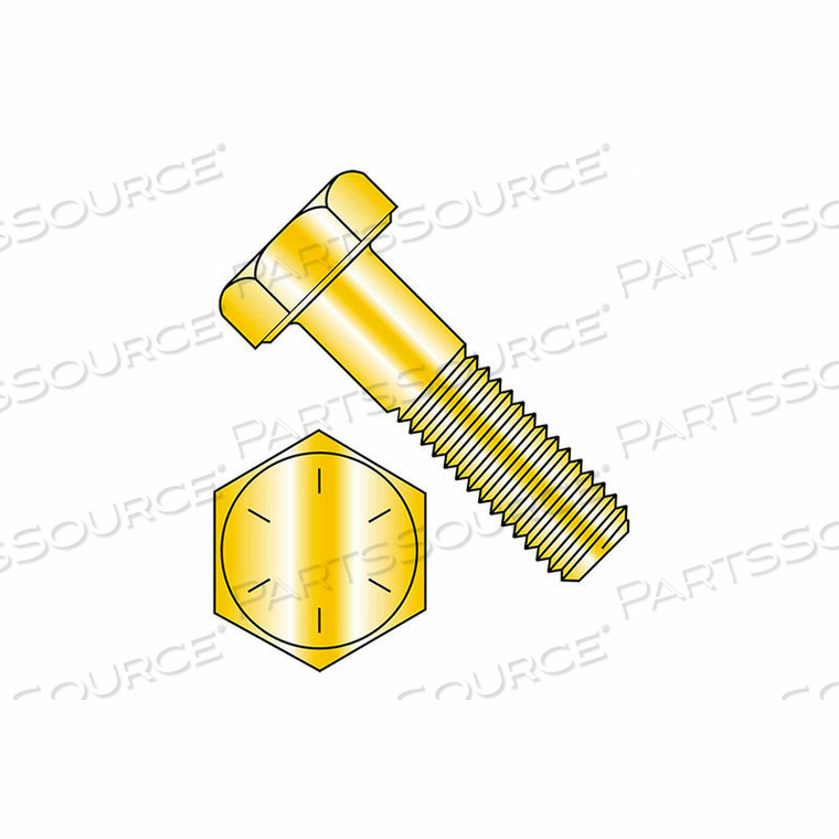 1/2-20 X 1" HEX HEAD CAP SCREW - STEEL - ZINC YELLOW - UNF - GRADE 8 - USA - 50 PACK - BBI 