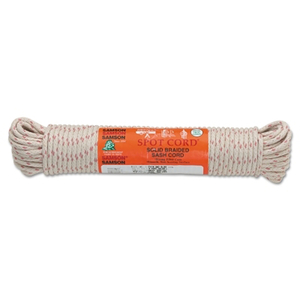 NYLON CORE SASH CORD, 1,000 LB CAPACITY, 100 FT, 1/4 IN DIA, COTTON, WHITE by Samson Rope