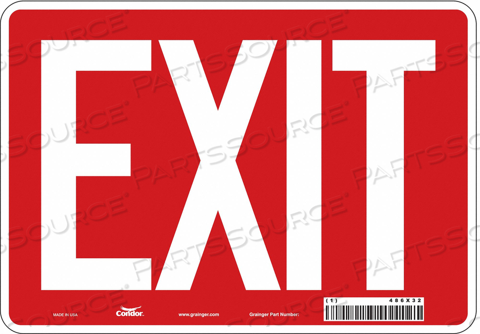 SAFETY SIGN EXIT 7 X10 by Condor SAFETY SIGN EXIT 7 X10 by Condor