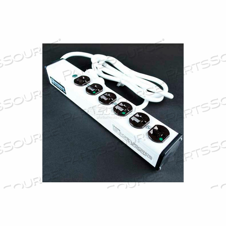 ULBH6-6 MULTI-OUTLET POWER UNIT, 13-1/4"L, 6 OUTLETS, 6' CORD by Wiremold