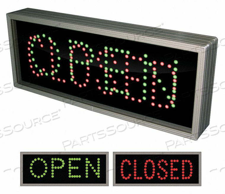 LED SIGN OPEN/CLOSED GREEN OR RED/BLACK by Tapco