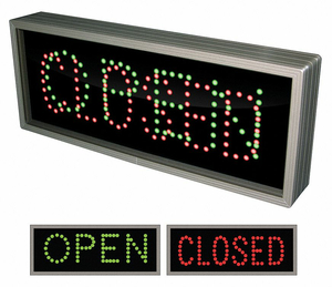 LED SIGN OPEN/CLOSED GREEN OR RED/BLACK by Tapco