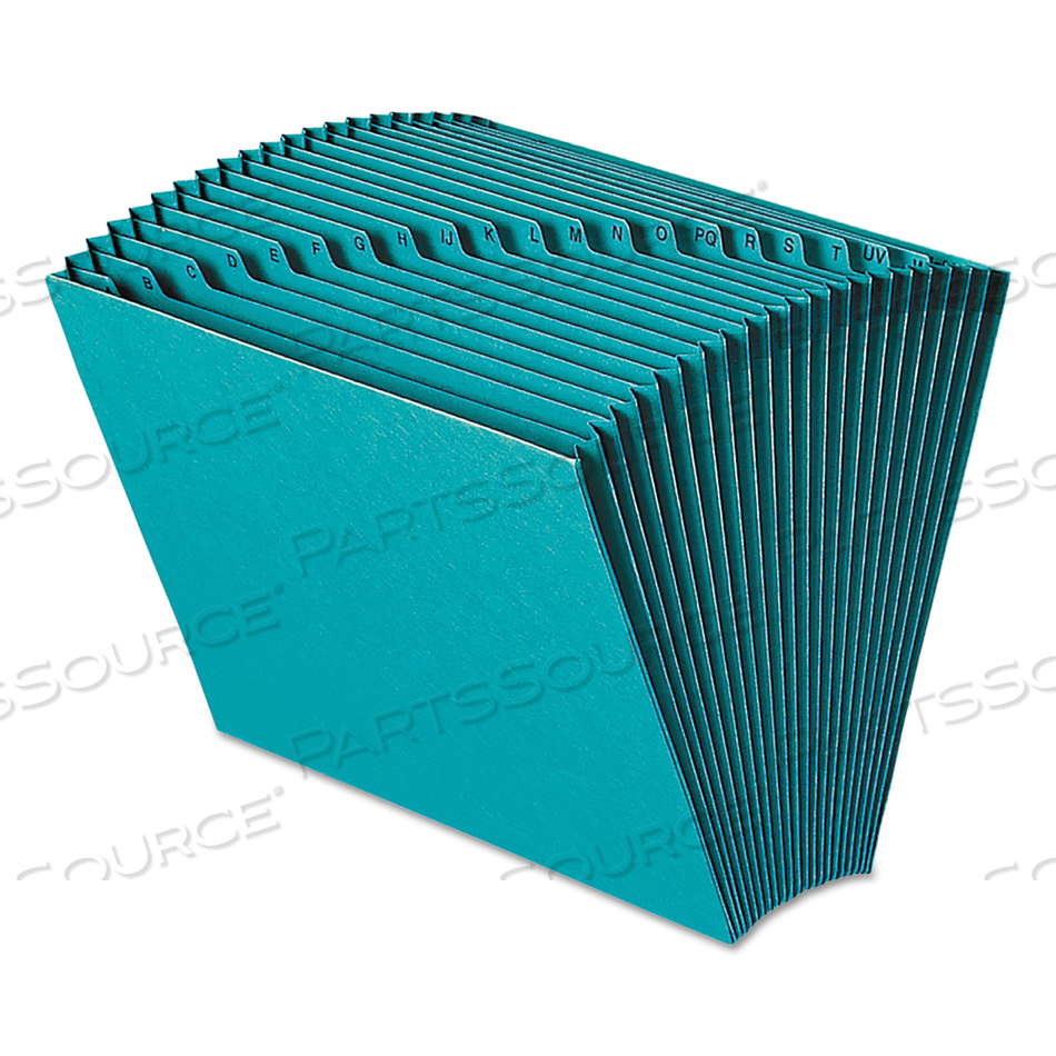 HEAVY-DUTY INDEXED EXPANDING OPEN TOP COLOR FILES, 21 SECTIONS, 1/21-CUT TABS, LETTER SIZE, TEAL by Smead HEAVY-DUTY INDEXED EXPANDING OPEN TOP COLOR FILES, 21 SECTIONS, 1/21-CUT TABS, LETTER SIZE, TEAL by Smead