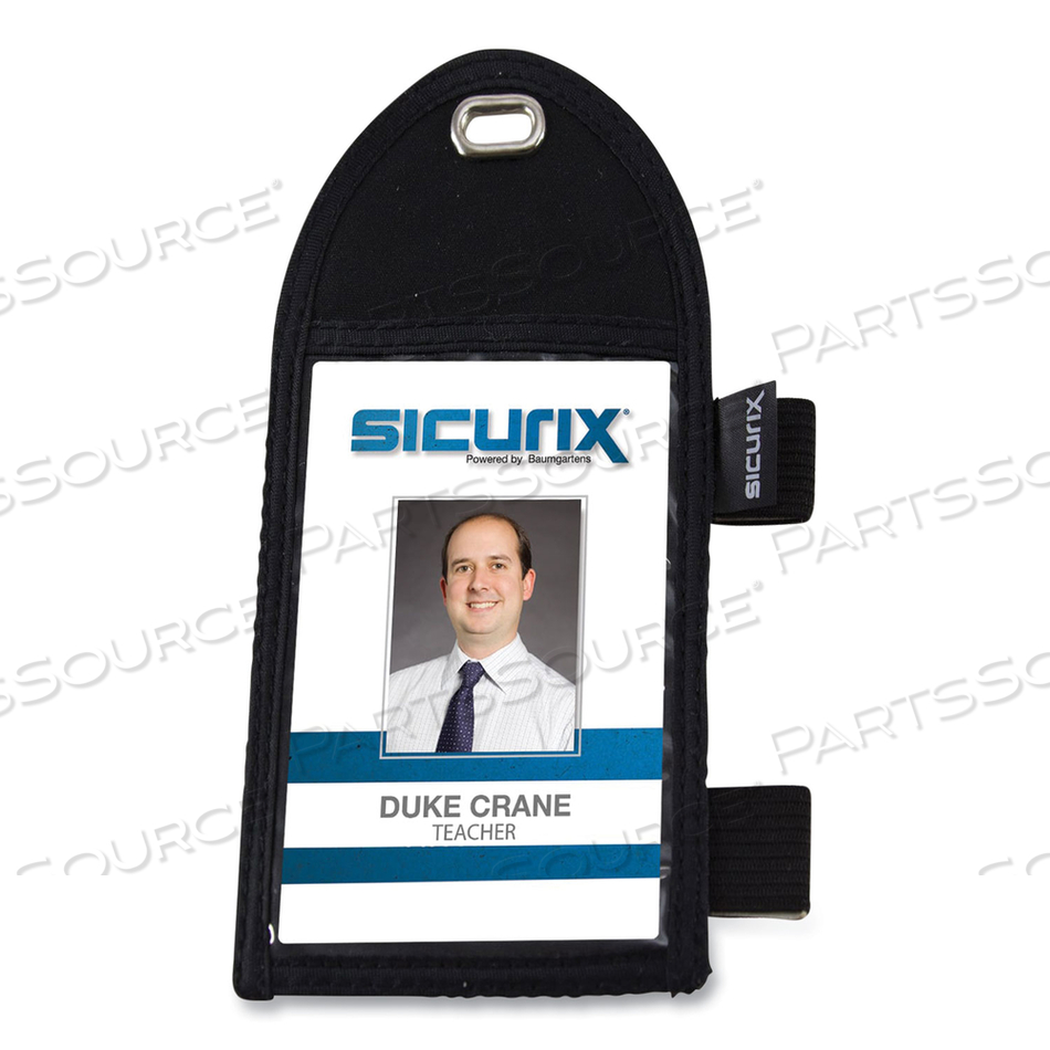 ID NECK POUCH WITH PEN LOOP, VERTICAL, 4 X 2.75, BLACK by Sicurix ID NECK POUCH WITH PEN LOOP, VERTICAL, 4 X 2.75, BLACK by Sicurix