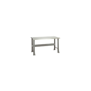 SHURESHOP ADJUSTABLE HEIGHT STATIONARY BENCH - STAINLESS STEEL TOP 72" X 29" - SEBRING GREY by Shure Incorporated