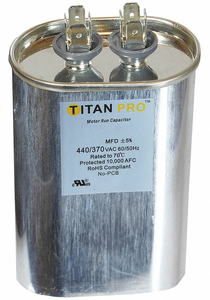 MOTOR RUN CAPACITOR 35 MFD 4-3/8 IN H by Titan Pro MOTOR RUN CAPACITOR 35 MFD 4-3/8 IN H by Titan Pro