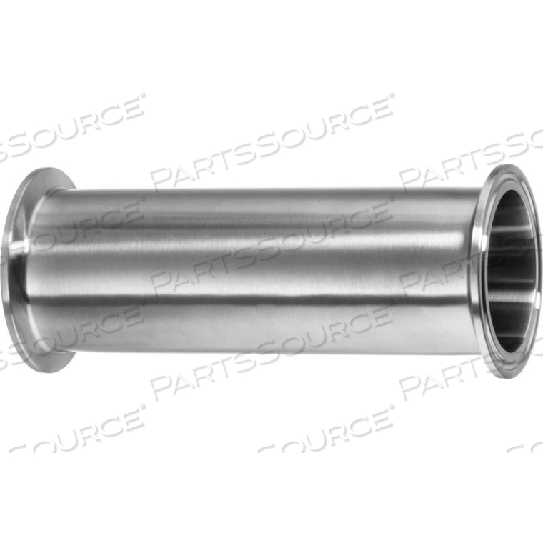 8" LONG 304 STAINLESS STEEL STRAIGHT CONNECTORS FOR QUICK CLAMP FITTINGS - FOR 2-1/2" TUBE OD 